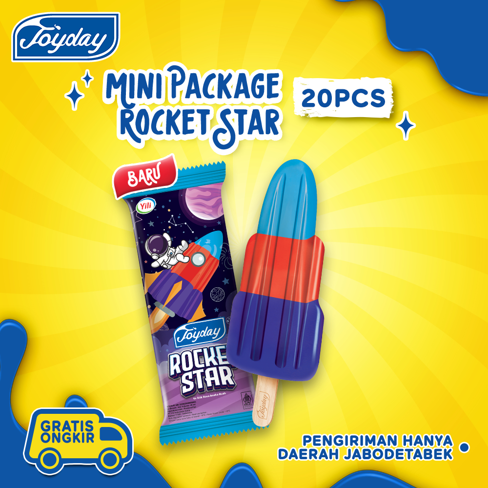 

Joyday Ice Cream Mini Package Rocket Star - Isi 20 pcs Eskrim Stik