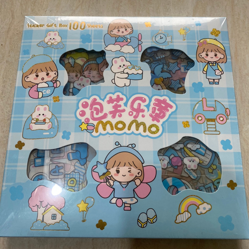 STIKER MOMO ISI 100pcs MOTIF KEMASAN BOX