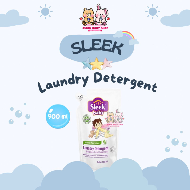 Sleek Baby Laundry Detergent 900ml Sleek Baby Detergent Refill 900 ml Detergen Bayi