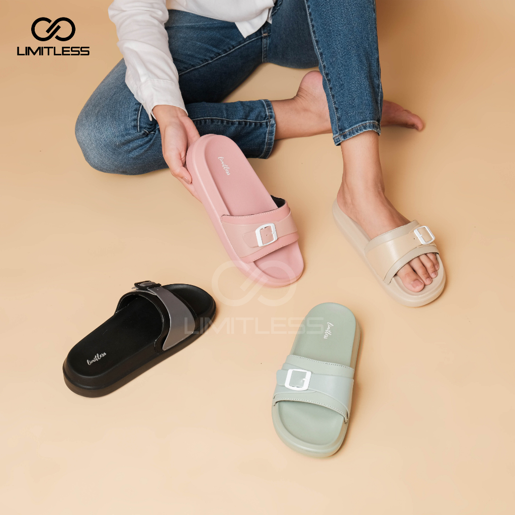 Sandal Wanita Slop RUBY Empuk Sendal Cewek Kekinian Nyaman Sandal Wedges Selop Wanita Casual Santai Terbaru 2023