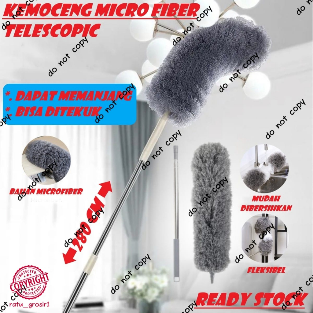 Kemoceng Panjang Microfiber 280 cm Alat Pembersih Rumah Fleksibel