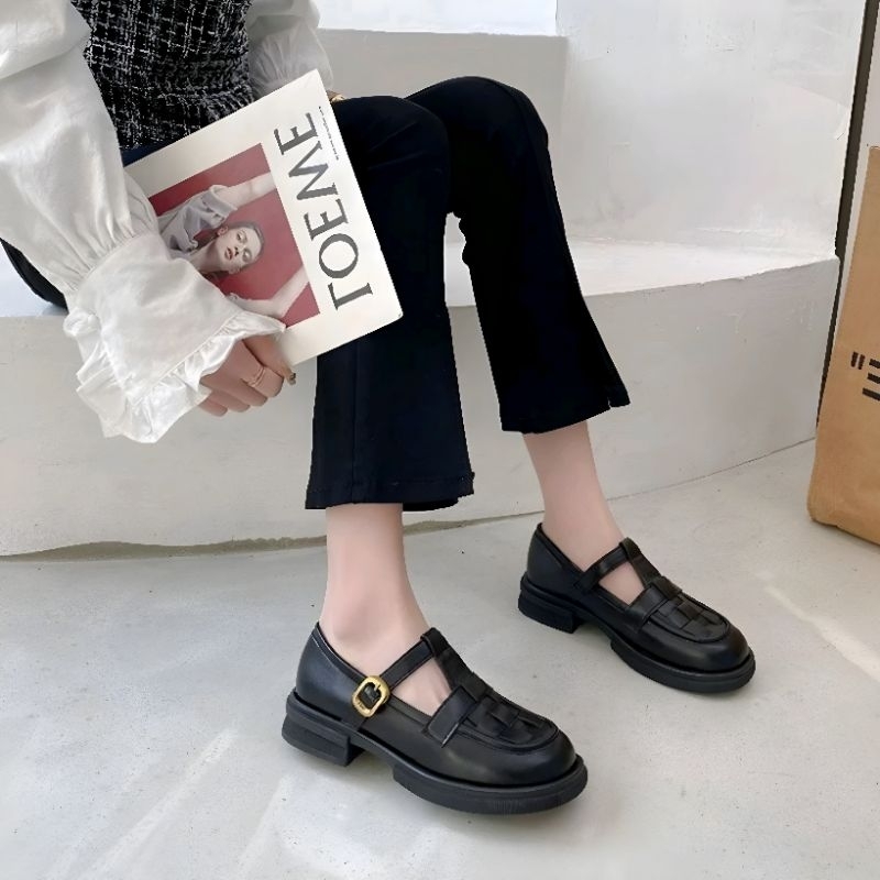 1909 Sepatu Sneakers Boots Wanita Kerja Docmart Hitam Import