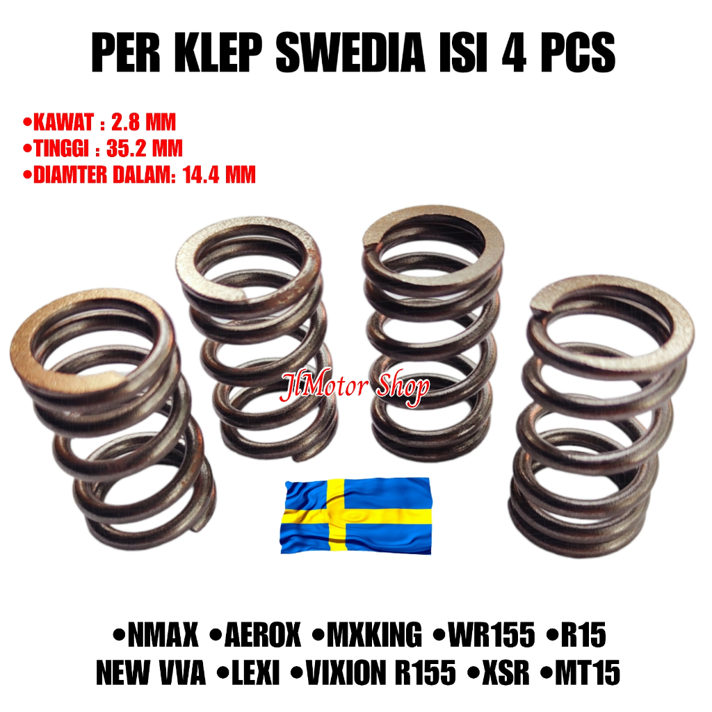 PER KLEP SWEDIA ORIGINAL JUPITER MX VIXION SATRIA FU 150 GSX 150 R15 SONIC CB150 R CBR 150 SUPRA GTR JUPITER MX KING MXKING 150 VIXION R 155 XABRE WR155 NMAX AEROX LEXI WR 155 1 Set 4 Pcs