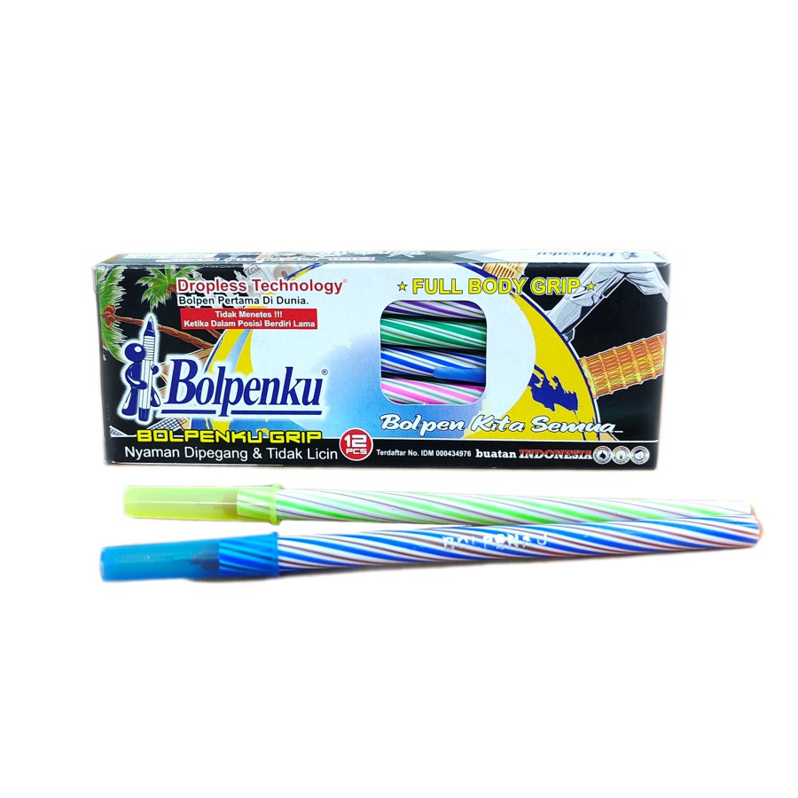 

Pulpen Ulir / Lilin Spiral BOLPENKU Full Body Grip 0.5 mm Isi 12