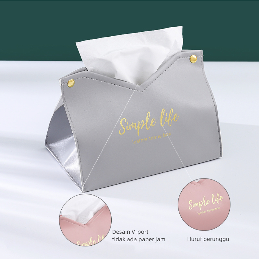 Kotak tisu/kotak tisu PU/Kotak Tisu Premium Kulit Tissue Box/Tempat tisu berbahan kulit sintetis lembut