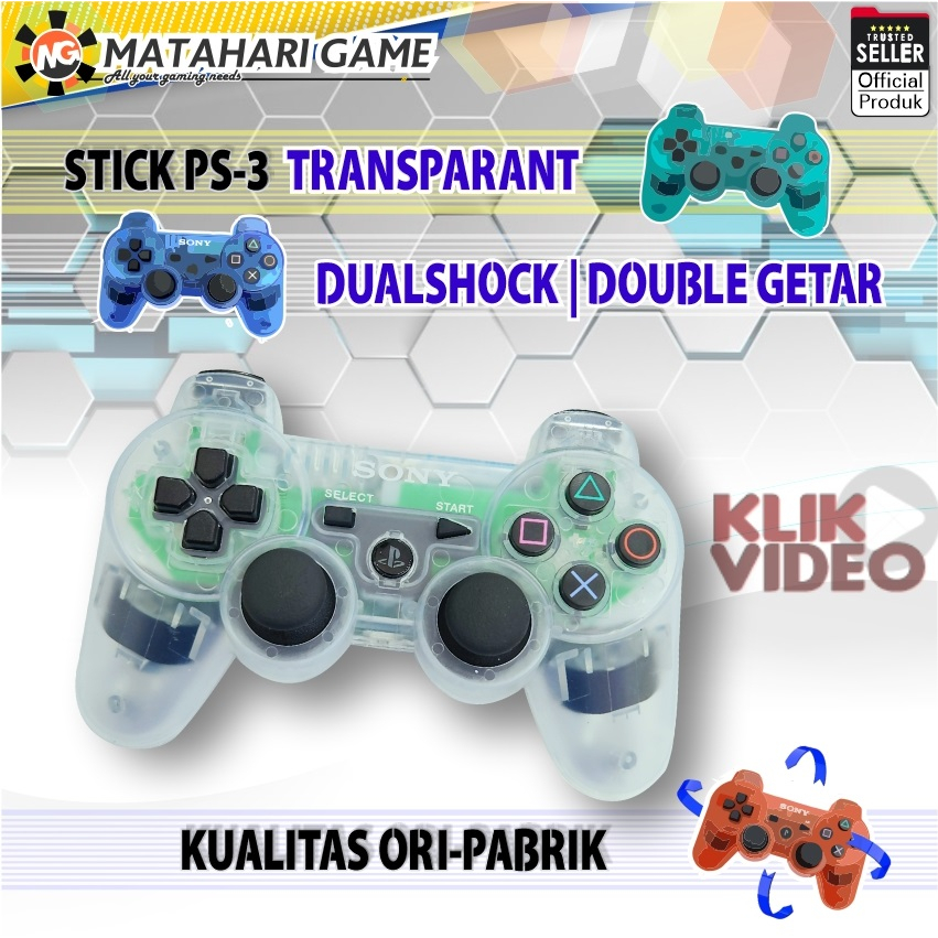 Stik PS3 / Stick PS3 PlayStation 3 Transparant Biru Dualshock Wireles