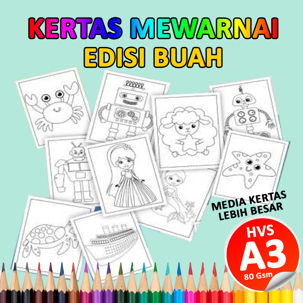 

Kertas Mewarnai A3 Best Produk Seller - Mewarnai Sketsa Buah buahan A - Z POTRAIT