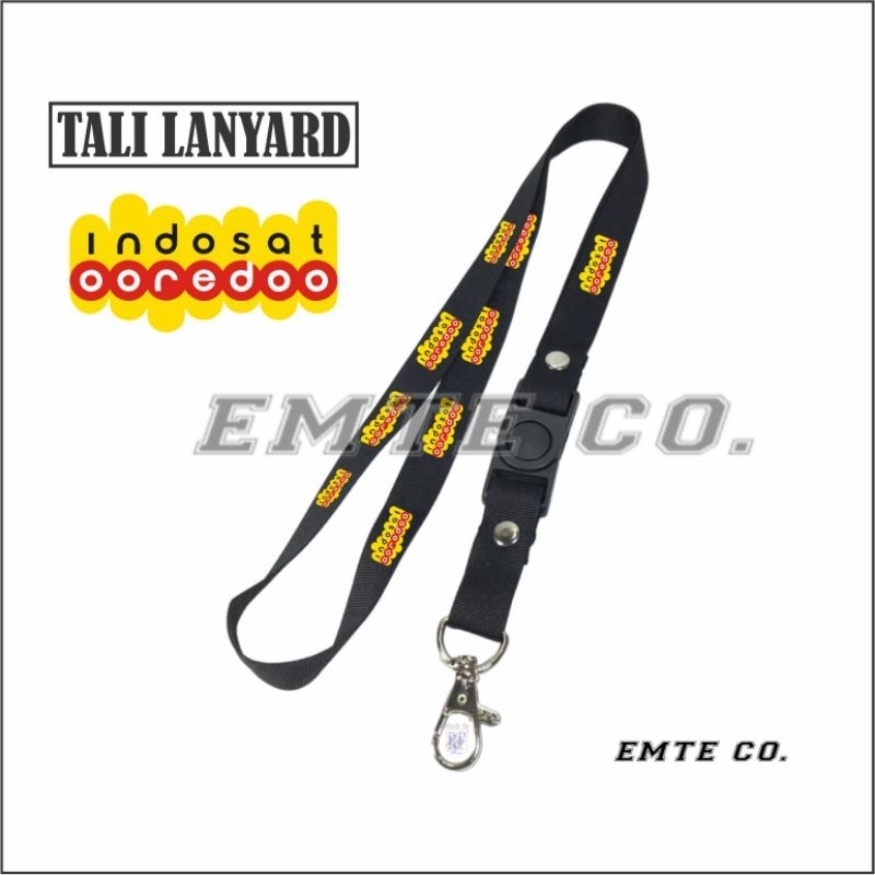

LANYARD INDOSAT OOREDOO tali lanyard GANTUNGAN LEHER ID CARD / GANTUNGAN HP