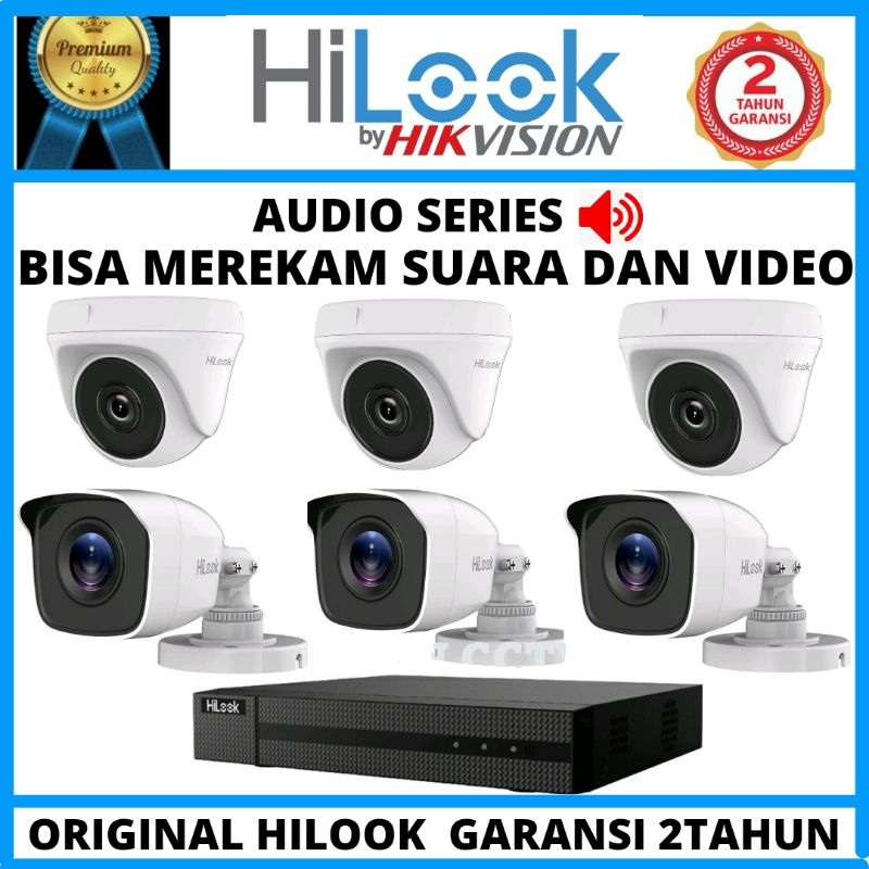 PAKET CCTV HILOOK AUDIO 2MP 6 KAMERA SIAP PASANG (REKAM GAMBAR dan SUARA) - SURABAYACCTV.ID