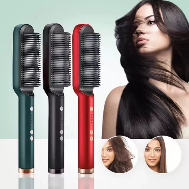 SALE PROMO!! Sisir Catok Elektrik Pelurus Rambut Curler 2 in 1 catokan sisir listrik Hair Straightener Multifungsi