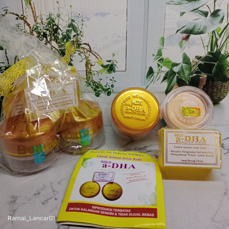 Paket DHA Gold MDS 5in1//serum,toner,sabun,cream siang malam