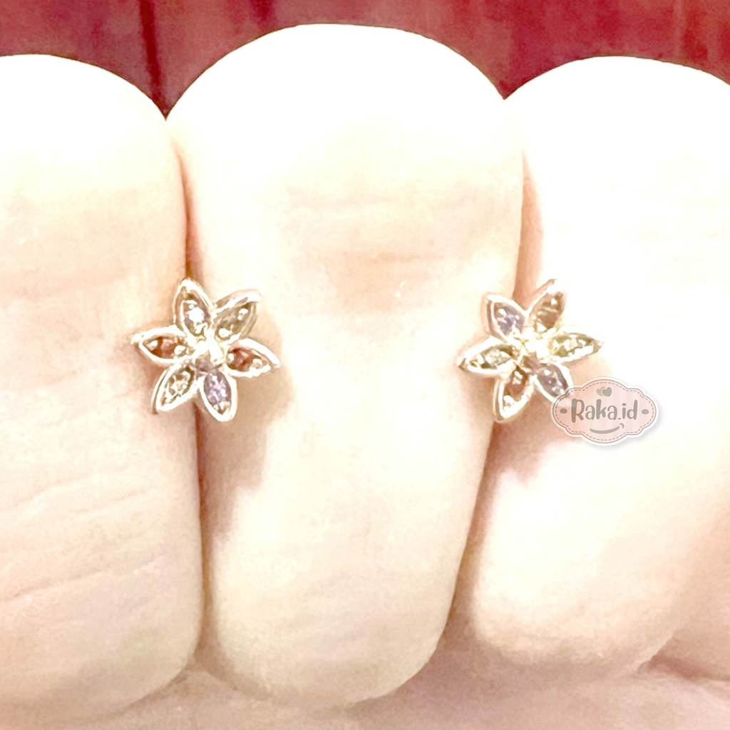 Anting Korean Style Anting Anti Karat Anting Tusuk Motif Bunga Warna Warni Kecil 1310