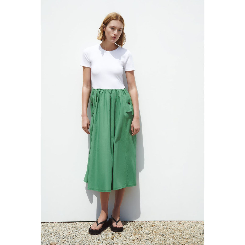 Zerong cotton combination pocket simple dresss