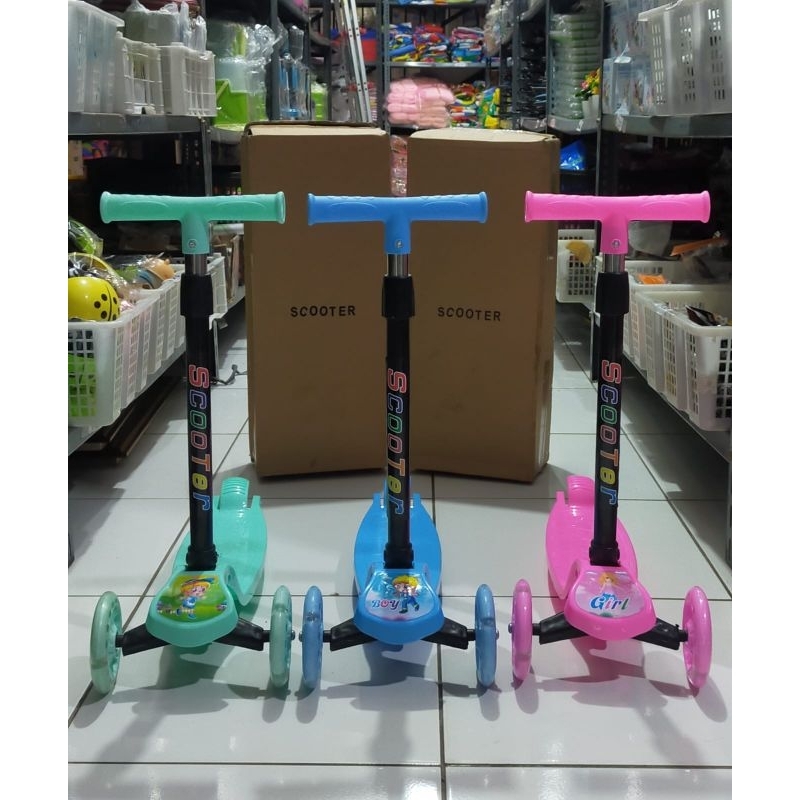 scooter anak LED roda 3