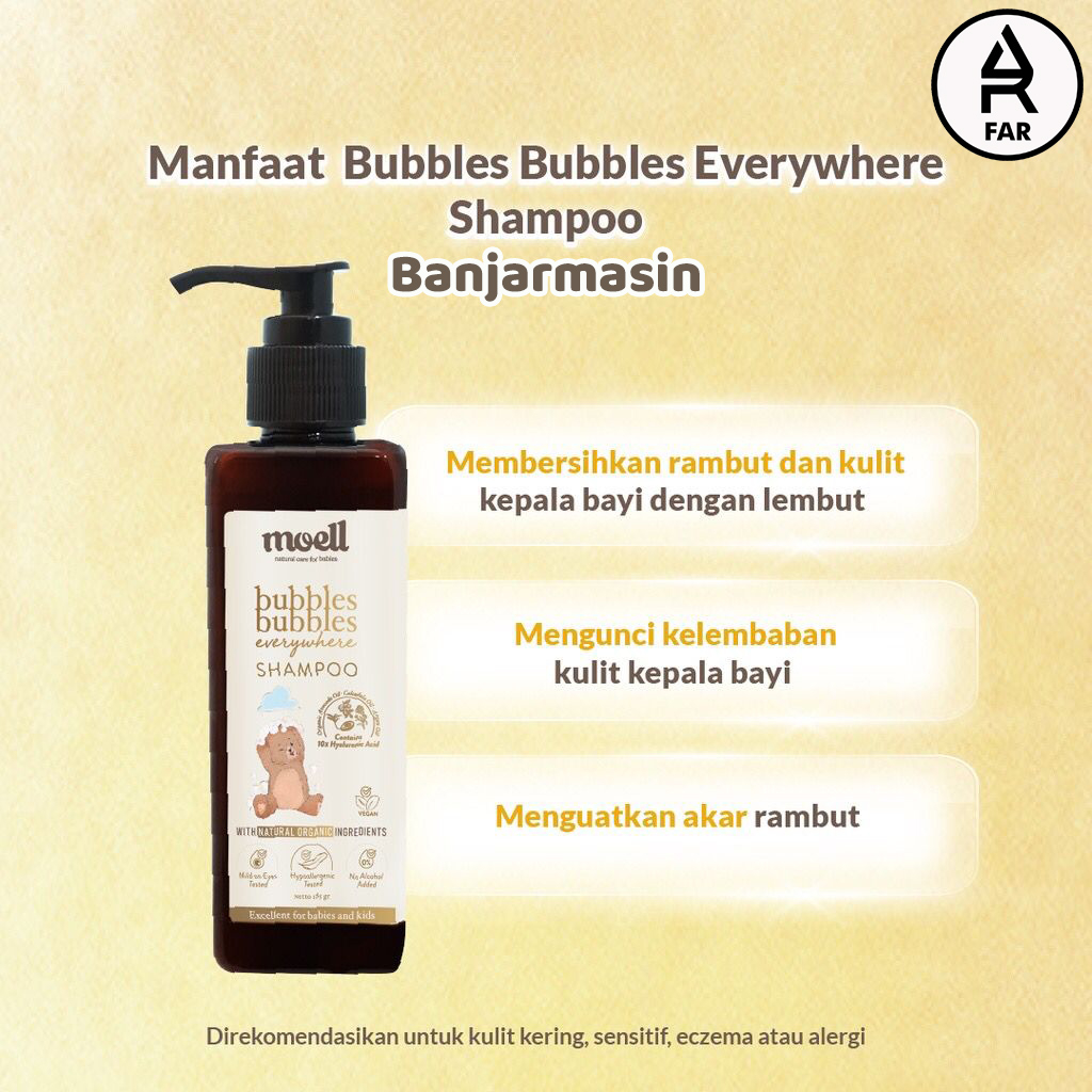 Moell Bubbles Bubbles Everywhere Shampoo 185gr / Shampo bayi / natural organic/ SLS free / Alkohol Free / Essensial Oil