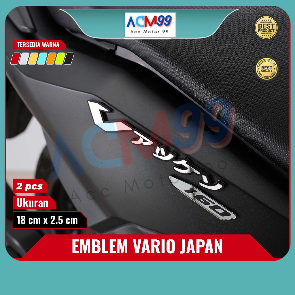 2pcs Emblem logo Vario timbul akrilik garnish vario