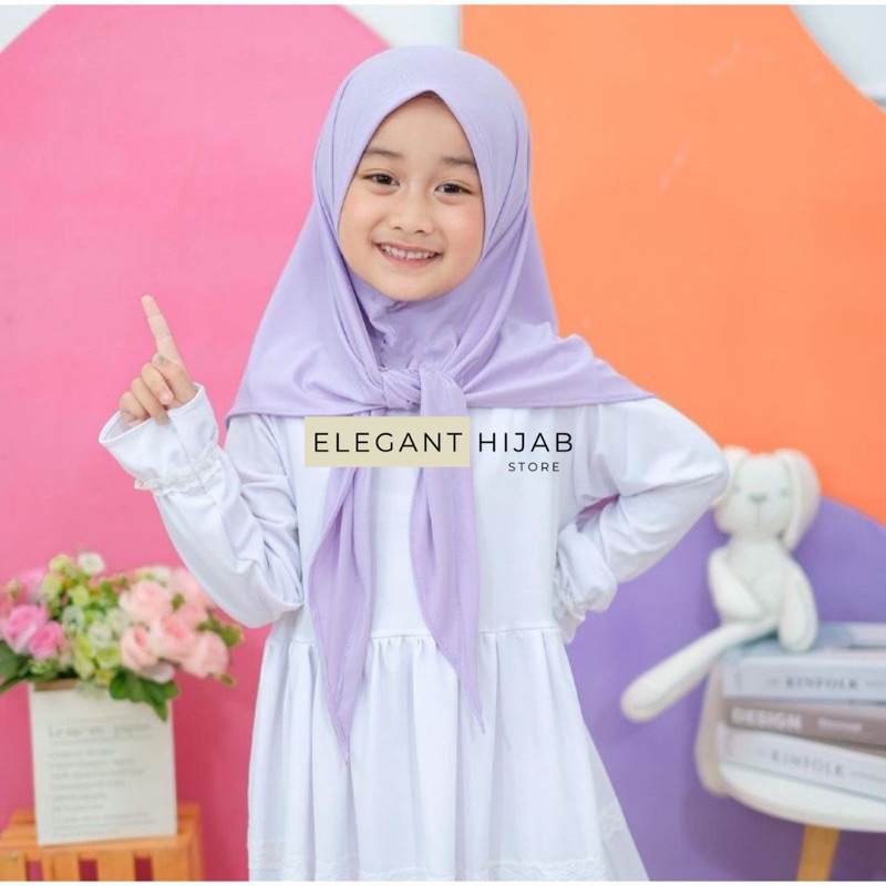 Hijab Segitiga Instan Anak (4-10th) Spandex Jersey Premium I NASYA I Pashmina Instan Anak