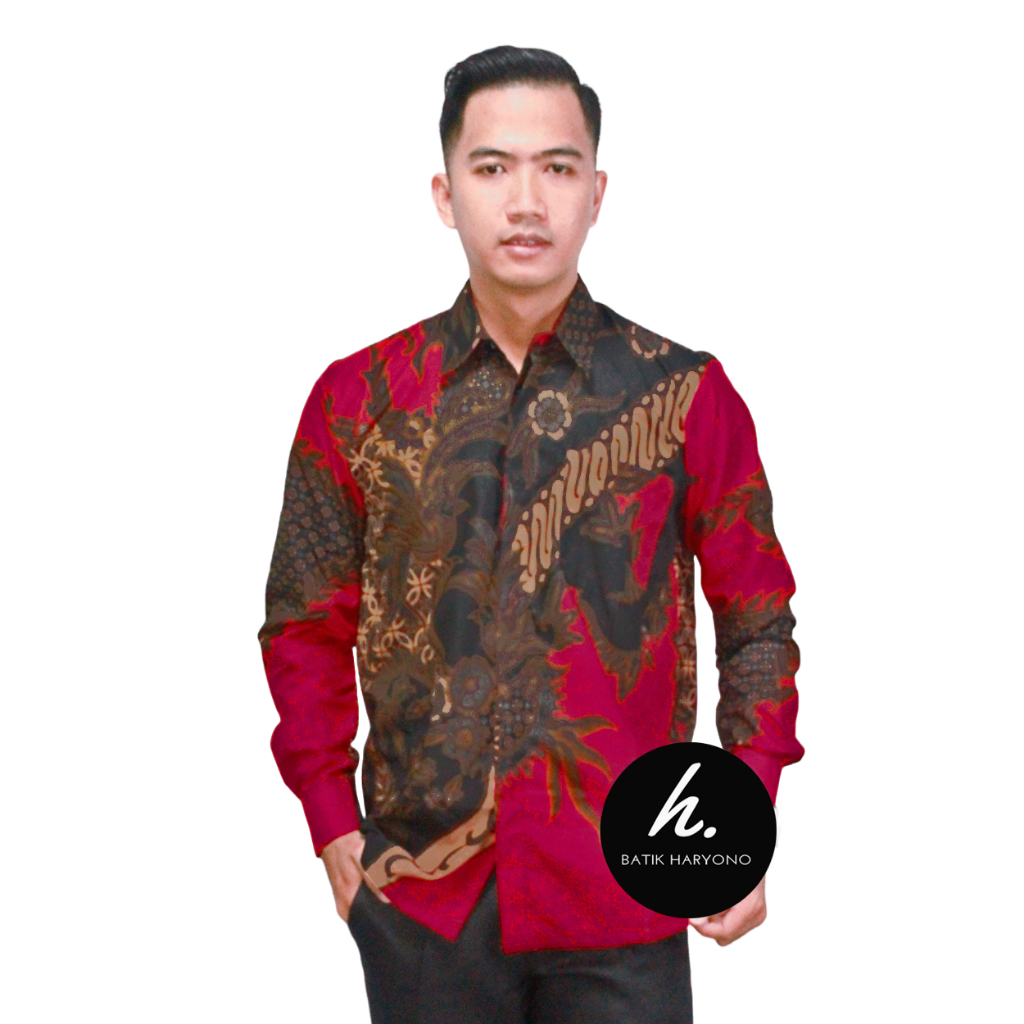 Baju Batik Pria Dewasa Kemeja Lengan Panjang Modern Terbaru 2023 JK01