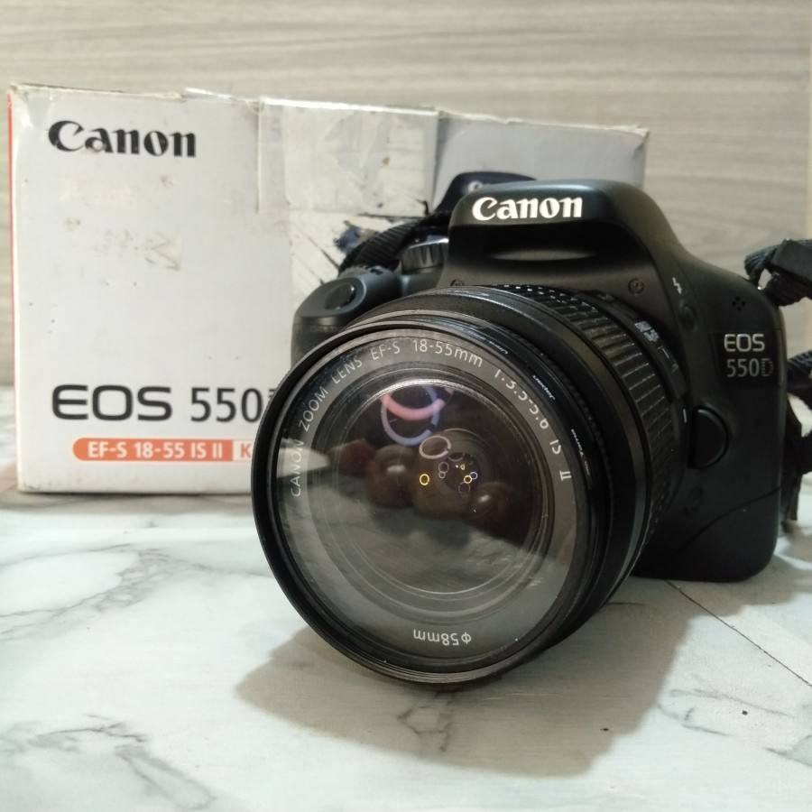 kamera canon eos 550d bekas lensa 18-55mm lengkap
