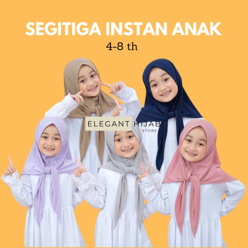 Hijab Segitiga Instan Anak (4-10th) Spandex Jersey Premium I NASYA I Pashmina Instan Anak
