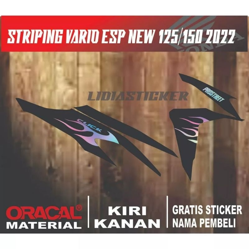 Striping New Vario 150 125 Stiker Vario HOTWEELS Motif Api