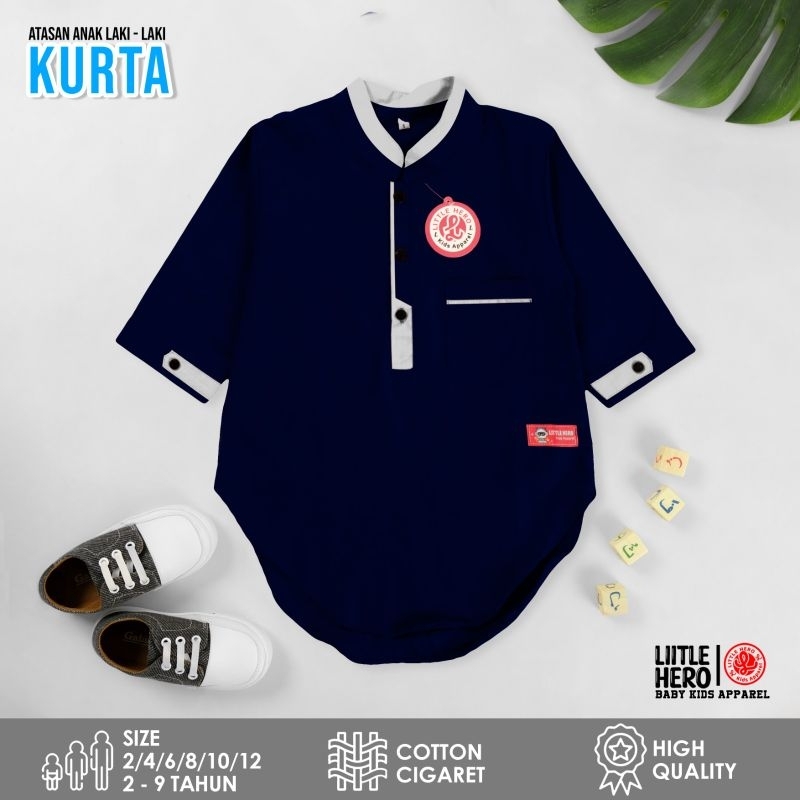 (2-9Tahun) Baju Koko Kurta Anak Laki Laki Cowok Little Hero Usia 2 - 9 Tahun