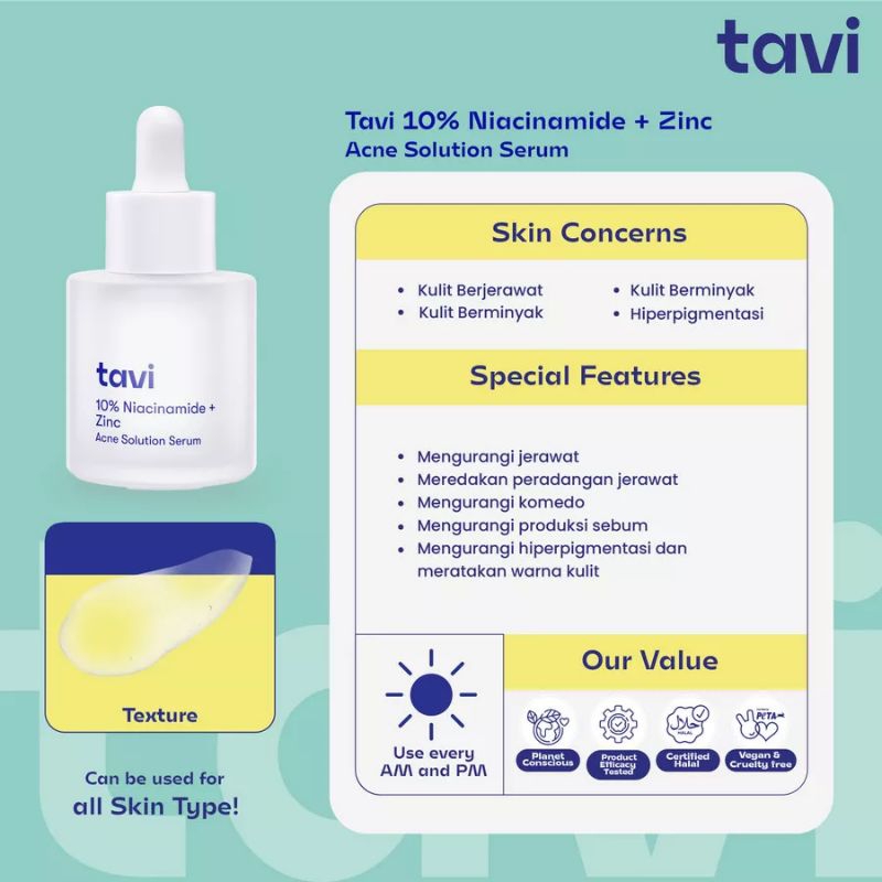 Tavi Niacinamide Acne | Retinol Slow Aging | Squalane Moisture Serum 30ml