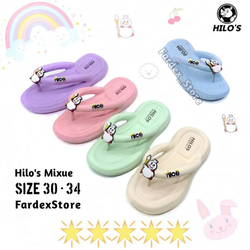Sandal Jepit Anak Perempuan 30-35 Motif Mixue Sendal Jelly Empuk Sendal Jepit Anak Gambar Mixue Sand
