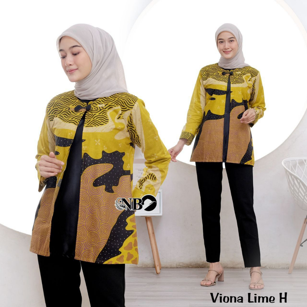 Baju Batik Wanita Modern Atasan Blouse Batik Kerja Kantor Wanita