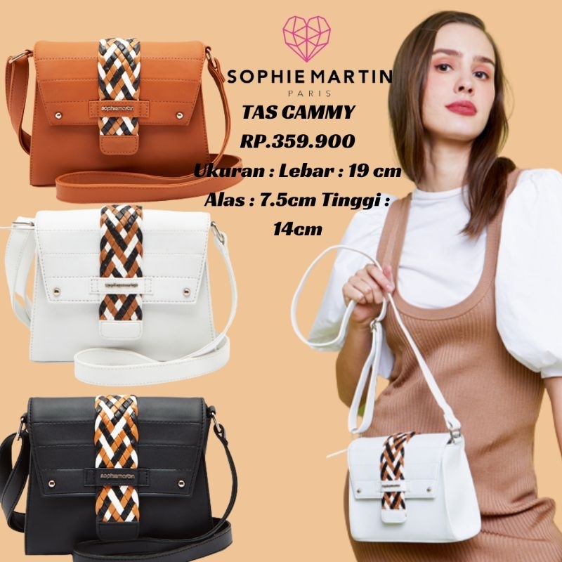 CAMMY BAG THE SERIES TAS SELEMPANG SOPHIE MARTIN TERBARU TAS SELEMPANG WARNA PUTIH SOPHIE MARTIN ORI