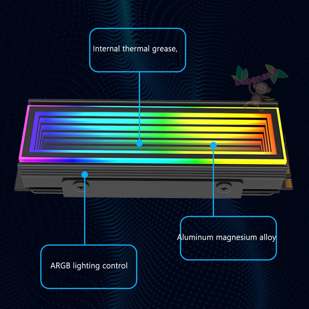 HEATSINK ARGB 3 PIN 5V FOR M.2 NVME M.2 SATA SSD 2280 COOLER PENDINGIN