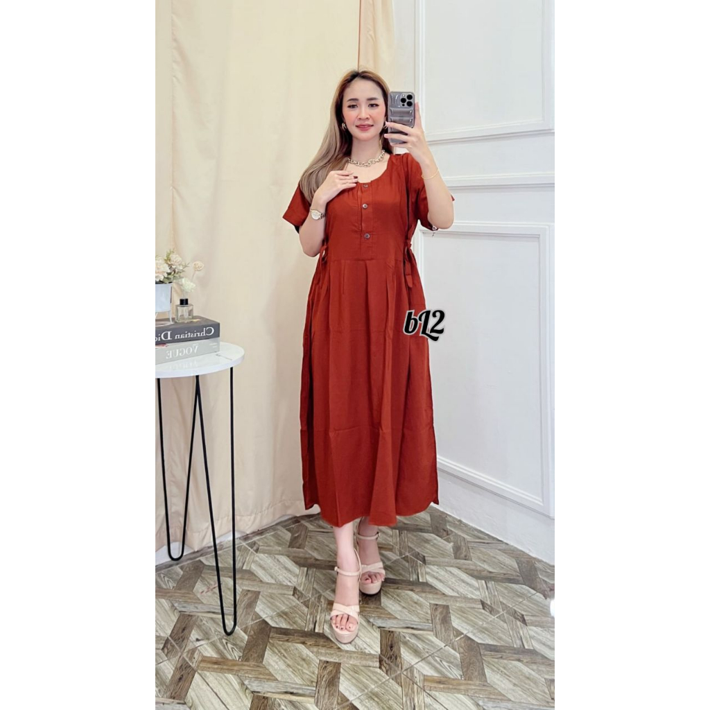 daster cibi polos baju casual terlaris busui bahan rayon dress bumil