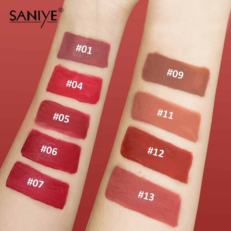【BPOM】 SANIYE - Matte Lipcream Batik 4 Gram Highly Pigmented Intense Lipstik Liptint Liquid Lipgloss Lip Matte Velvet Glaze Korean Murah Tahan Air Waterproof Transferproof Dorable Natural Nudes Viral Official Produk L1181