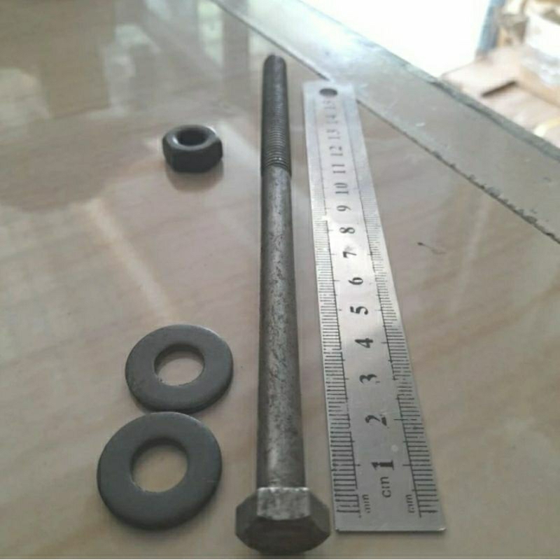 longbolt / baut kayu 1/2×7 / 12×17,5cm