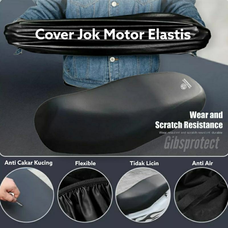 cover jok gibsprotect sarung jok motor anti air bahan elastis tidak licin pelindung jok motor vario scoopy beat mio fino fazzio genio xeon nmax aerox pcx jupiter supra dll ukuran universal