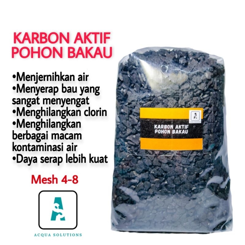 |••| KARBON AKTIF POHON BAKAU 1KG CARBON ACTIVE MEDIA FILTER AIR SARINGAN AIR PENJERNIH AIR