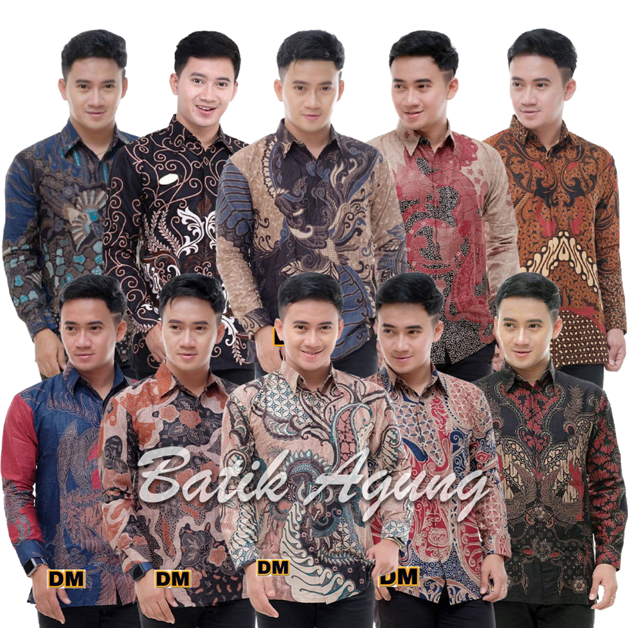 Baju Kemeja Batik Kantor Pria Lengan Panjang / Seragam Kerja Kondangan Pria Batik Pekalongan Solo