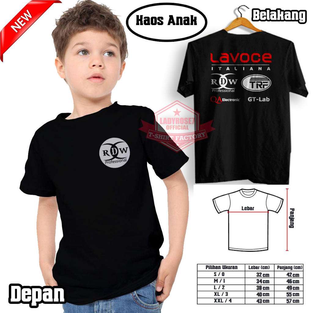 KAOS ANAK RDW LAVOCE SOUND MUSIC USIA 1- 10 TAHUN
