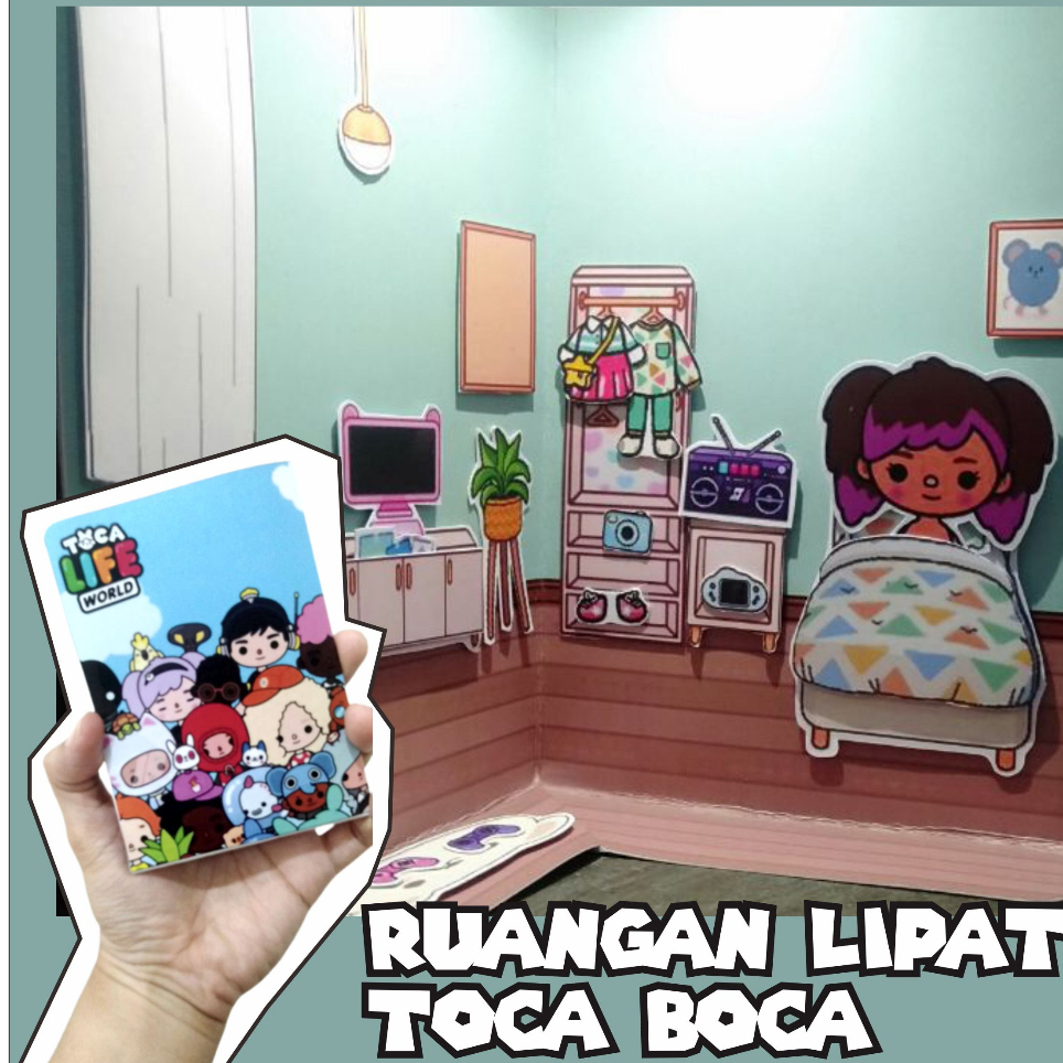 MAINAN TOCA BOCA KERTAS PAPER DOLL MAINAN EDUKASI ANAK DOLL PAPER RUANGAN TOCA BOCA LIPAT