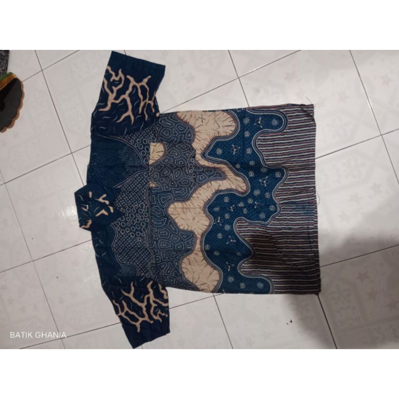 Batik wanita modern baju batik wanita lengan balon resleting depan by batik ghania