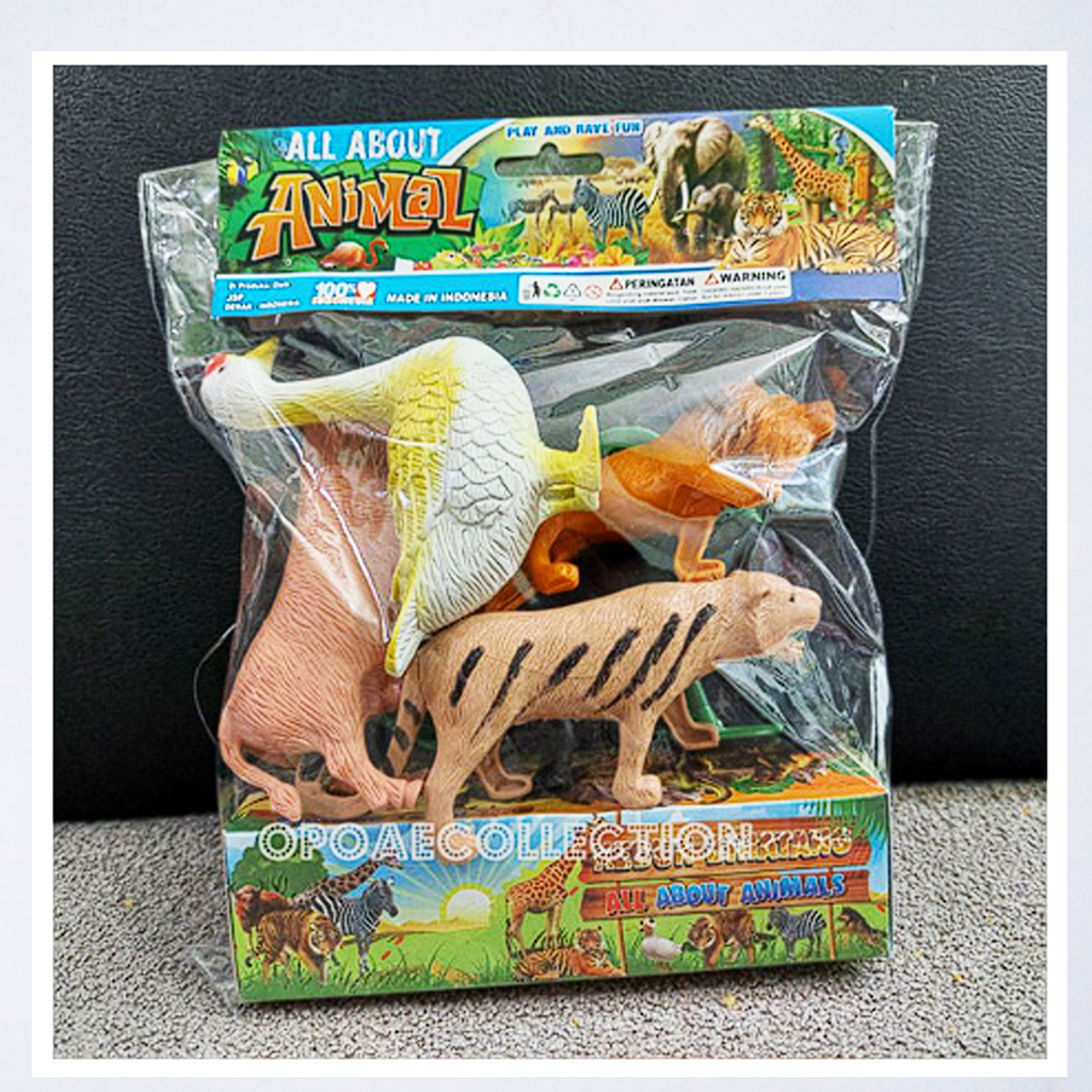 MAINAN DINOSAURUS ALL ABOUT ANIMALS HEWAN BINATANG DINO SAPI KUDA SET PLASTIK