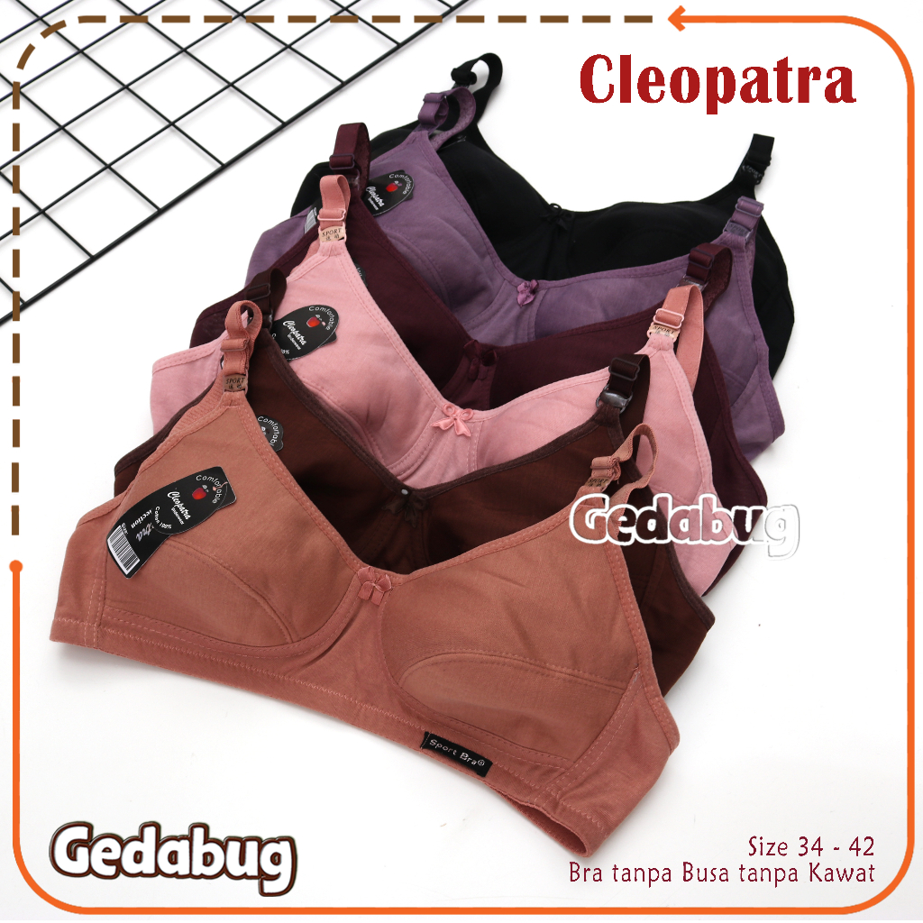 Bh Bra Sports Polos Cleopatra / Bh Wanita Dewasa tanpa busa Kancing 2 - gedabug