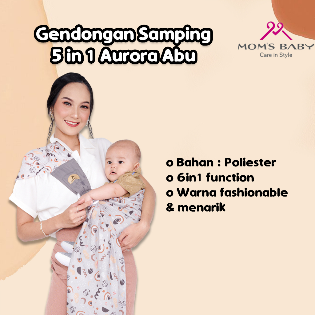 Moms Baby Gendongan Samping Multifungsi 5 in 1 Aurora Wilona Series | Moms Baby Gendongan Bayi Slingrider Aurora Wilona Series