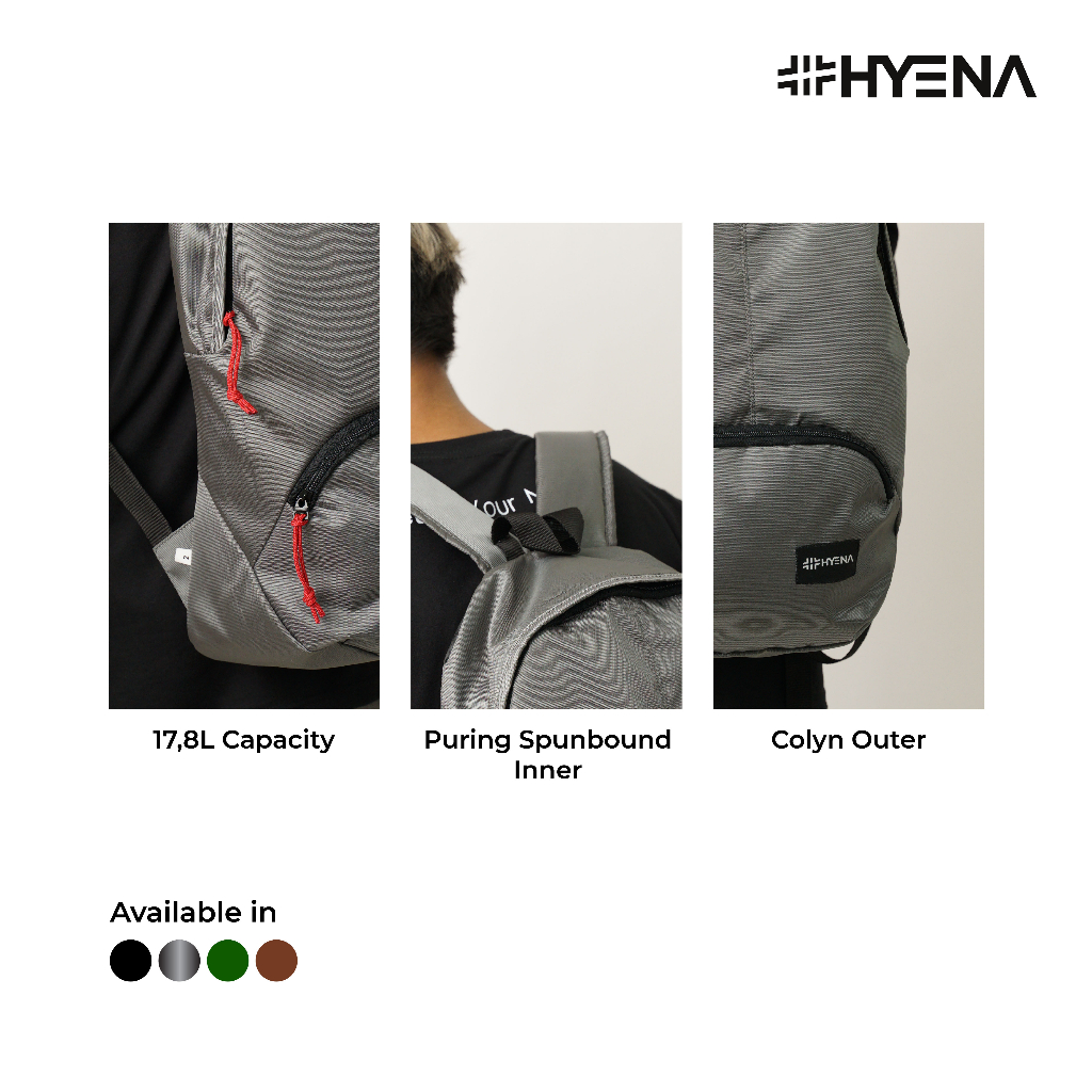 Hyena - Backpack Colyn Series Ovales Tas Punggung Tas Ransel Unisex Tas Laptop Tas Sekolah Tas Kuliah Pria Wanita (AF88)