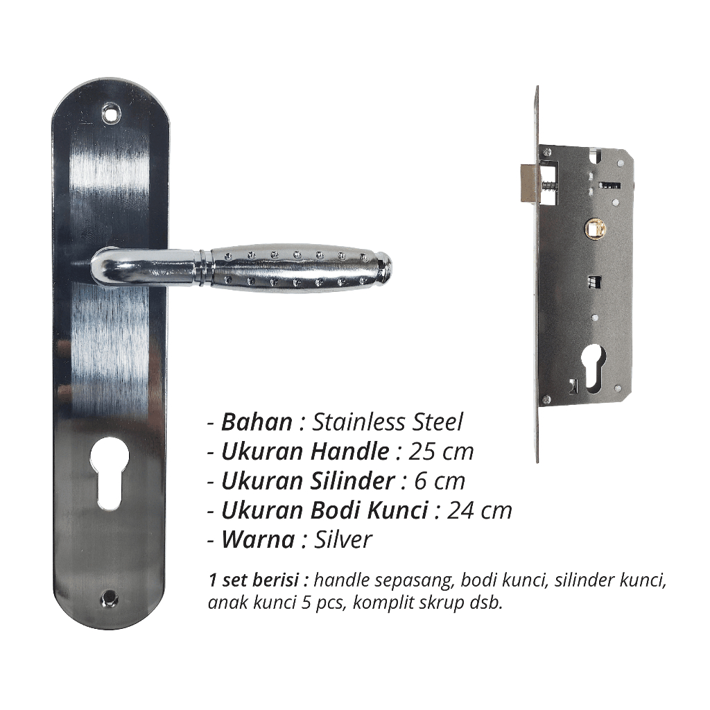 Kunci Pintu Rumah Set Besar 25cm Minimalis STALION