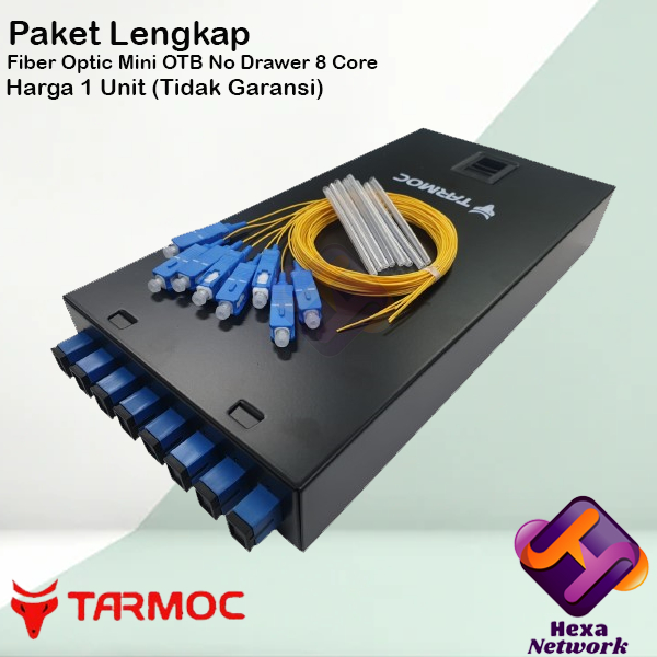 Tarmoc Fiber Optic mini OTB 8 Core SC|Roset FO Besi 8C Lengkap Komplit