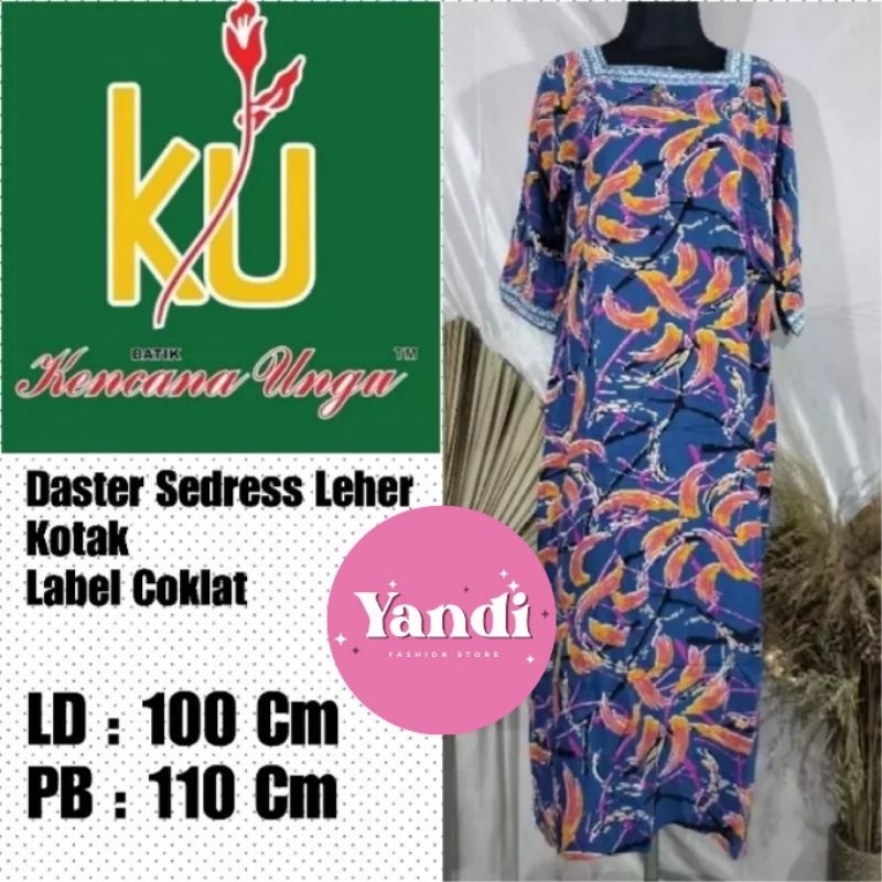 KENCANA UNGU ORI  DASTER SEDRESS LEHER KOTAK LD  100CM LABEL COKLAT