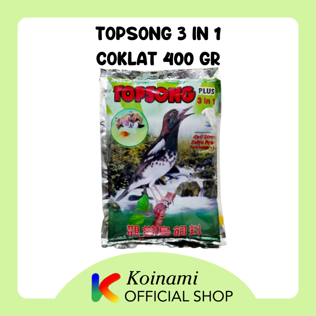 Topsong 3 ini 1 / Coklat / Top Song 400 gr / Makanan Burung / Bird Food