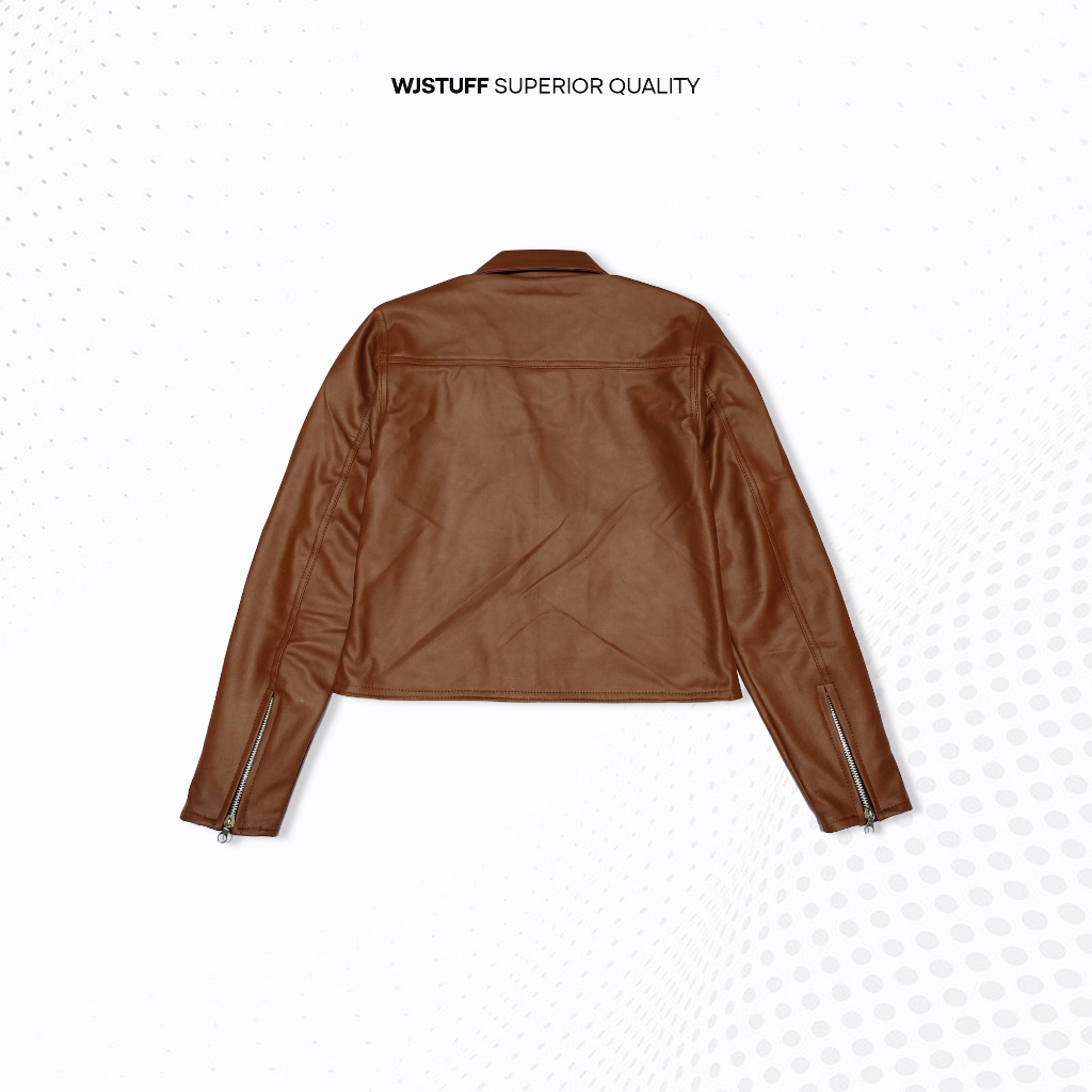 WJ Stuff - Jaket Wanita Rock N Roll Crop Tan Tua