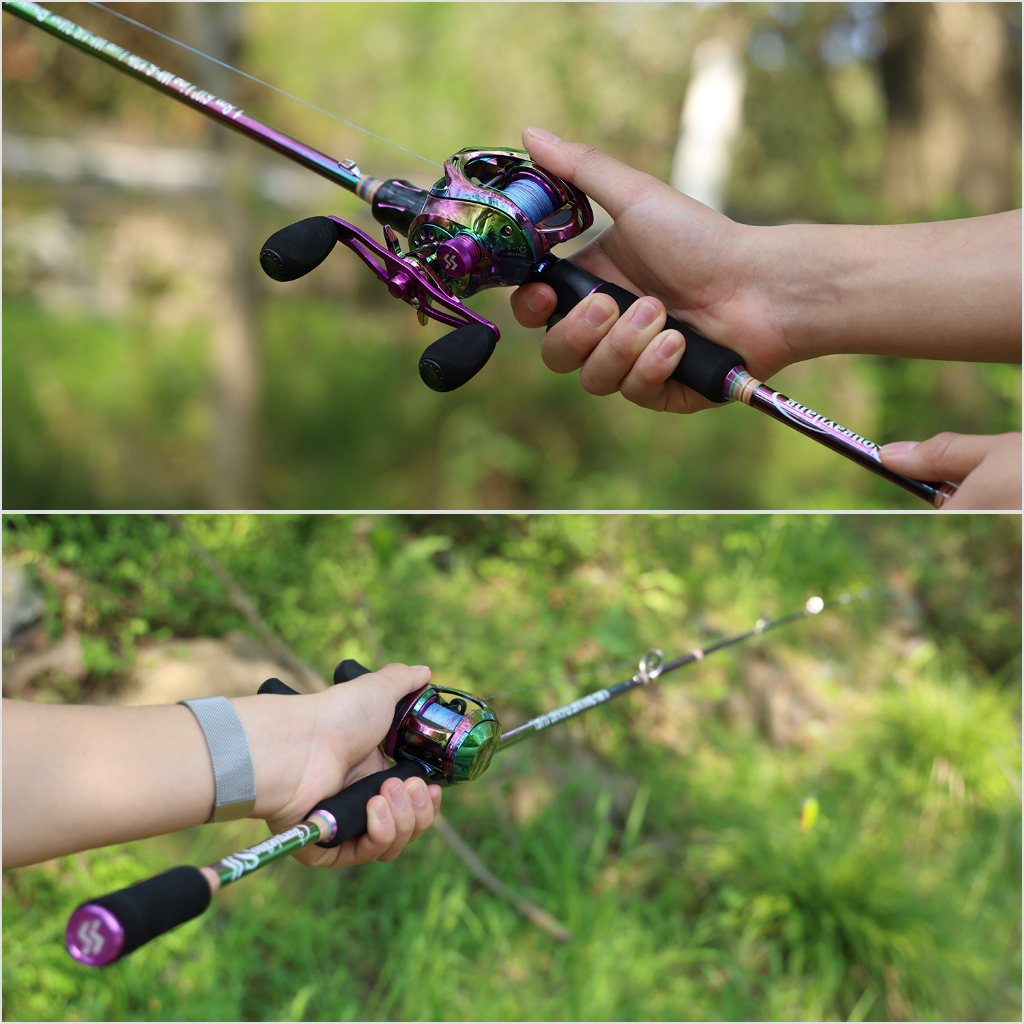 Pancing Set 1.8m 2.1m Casting Fishing Rod tongkat pancing with 7.2:1 Fishing Reel Carbon Fiber EVA Handel Metal Spool Max Drag 10kg